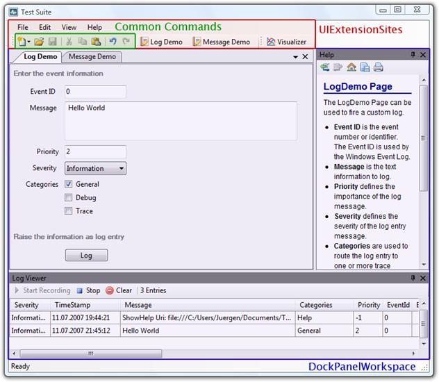 Figure 11: Shows the UI elements of the Test Suite.
